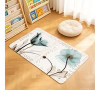 TTBAoDAoY Door Mats Indoor Rug, 40x60cm,Delicate Semi-Transparent Floral Artwork Overlaid With Hope And Believe Quote Words, Doormats for Bedroom Kitchen Hallway
