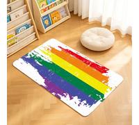TTBAoDAoY Door Mats Indoor Rug, 40x60cm,Distressed Grunge Rainbow Pride Flag With Scratched Texture, Doormats for Bedroom Kitchen Hallway