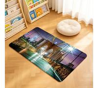 TTBAoDAoY Door Mats Indoor Rug, 40x60cm,Empty Brooklyn Bridge Pedestrian Walkway Before Sunrise, Doormats for Bedroom Kitchen Hallway