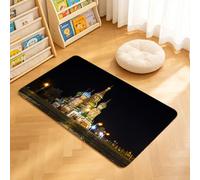 TTBAoDAoY Door Mats Indoor Rug, 40x60cm,Fantasy Colorful Castle Night Scene St Basil'S Cathedral Moscow Russia With Lamplight, Doormats for Bedroom Kitchen Hallway