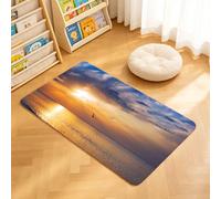 TTBAoDAoY Door Mats Indoor Rug, 40x60cm,Golden Sunbeam Over Calm Sea Seagulls Flying In Dramatic Sky, Doormats for Bedroom Kitchen Hallway