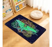 TTBAoDAoY Door Mats Indoor Rug, 40x60cm,Green Luna Moth Sacred Geometry Floral Starry Sky Wall-Art Print, Doormats for Bedroom Kitchen Hallway