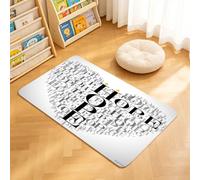 TTBAoDAoY Door Mats Indoor Rug, 40x60cm,Heart Shape Hope Words Romantic Illustration With Candles Digital Art, Doormats for Bedroom Kitchen Hallway