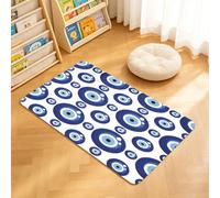 TTBAoDAoY Door Mats Indoor Rug, 40x60cm,Lucky Blue Glass Pattern Gr yes Seamless Background, Doormats for Bedroom Kitchen Hallway