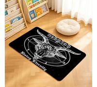 TTBAoDAoY Door Mats Indoor Rug, 40x60cm,Occult Goat Head Pentagram Gothic Graphic Dark Witchcraft Black-White Esoteric Satanic, Doormats for Bedroom Kitchen Hallway
