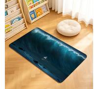 TTBAoDAoY Door Mats Indoor Rug, 40x60cm,Ocean Small Boat Caught By A Big Wave Sea Storm Tsunami Marine Theme, Doormats for Bedroom Kitchen Hallway