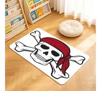 TTBAoDAoY Door Mats Indoor Rug, 40x60cm,Pirate Skull Red Bandana And Bones, Doormats for Bedroom Kitchen Hallway