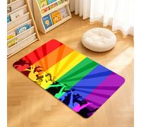 TTBAoDAoY Door Mats Indoor Rug, 40x60cm,Pride Decorations People Celebrating International Day For Lgbt Community Colorful Striped, Doormats for Bedroom Kitchen Hallway