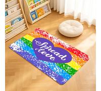 TTBAoDAoY Door Mats Indoor Rug, 40x60cm,Pride Spread Love Inspirational Handwriting Heart Gay Lgbt Parade Slogan Grungy Vibrant, Doormats for Bedroom Kitchen Hallway