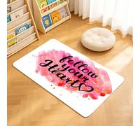 TTBAoDAoY Door Mats Indoor Rug, 40x60cm,Quote Typographic Phrase Follow Your Heart On Watercolor Background, Doormats for Bedroom Kitchen Hallway