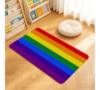 TTBAoDAoY Door Mats Indoor Rug, 40x60cm,Rainbow Pride Flag With Seven Horizontal Color Stripes, Doormats for Bedroom Kitchen Hallway