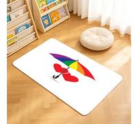 TTBAoDAoY Door Mats Indoor Rug, 40x60cm,Rainbow Pride Umbrella Protecting Two Red Hearts, Doormats for Bedroom Kitchen Hallway