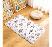 TTBAoDAoY Door Mats Indoor Rug, 40x60cm,Soft-Colored Nursery Repeat Print With Nutcrackers Bears And Holiday Ornaments, Doormats for Bedroom Kitchen Hallway