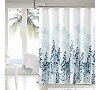TTBD Shower Curtain, 100% Splash-proof and Mildew Resistant Polyester Fabric Bath Curtain with 12pcs Hooks 180x180cm for Home, Hotel and School (Blue pattern, 90GSM)