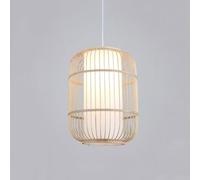 TTBDDDYH E27 Round Hand Woven Bamboo Pendant Light,Creative Farmhouse Hanging Lamp Lighting with Adjustable Cord Apply to Living Room Bedroom Cafe Teahouse Club Handmade Bamboo Pendant Lamp