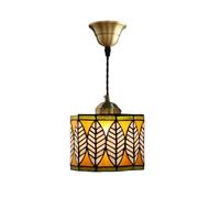 TTBDDDYH Japanese-Style E27 Creative Colorful Mosaic Glass Pendant Light Vintage All-Copper Glass Pendant Lamp Bedside Entryway Bar Counter Corridor Dining Room Balcony Suspended Lighting Fixture
