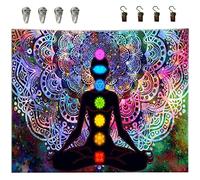 TTBDDM Indian Hippie Mandala Tapestry Yoga Meditation with 4 Clips and 4 Hooks for Study Bedroom Yoga Studio