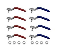 TTBellok 8 Pcs Iron Ball Valve Handle, Lever Handle for Replacement Quarter Turn Spigot with Hole Size 5 X 8 X 2 mm Blue and Red