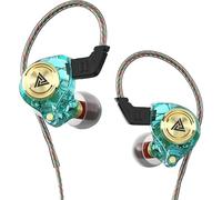 Ttbesmi QKZ AK3 in Ear Monitor Headphones, Portable 3.5mm Wired Gaming IEM in-Ear Earphones Ear Buds, HiFi Stereo Headphone Cool Clear Blue Green Inear Monitors Earbuds for Singers Musicians with Mic