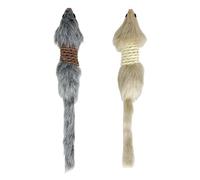 TTcat 2Pcs Cat Mice Toys,Faux Fur Cat Large Size Mice Toys with Plastic Body, Interactive Catch Play Mouse Toy for Indoor Cats and Kittens.