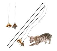 TTcat Cat Feather Toys, 3 Pcs Mini Insects Refills, Cat Toys Replacement Feathers for Cat Kitten Wand.