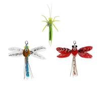 TTcat Cat Feather Toys, 3 Pcs Simulation Insects Dragonfly Grasshopper Refills, Cat Toys Replacement Feathers for Cat Kitten Wand