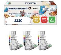 TTCWQ Compatible for Dell 1230 Waste Toner Bottle Work for Dell 1230C 1230CN 1235CN Printers, with Chip, High Yield 12500 Pages, High-Definition Printing (3 Pack Black)