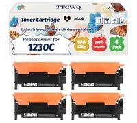 TTCWQ Compatible for Dell 1230C Toner Cartridge Work for Dell 1230C 1230CN 1235C 1235cn Printers, with Chip, High Yield 1500 Pages, High-Definition Printing (4 Pack Black)
