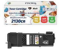 TTCWQ Compatible for Dell 2130cn Toner Cartridge Work for Dell 2130cn 2135cn Printers, with Chip, High Yield 2500 Pages, High-Definition Printing (1 Pack Black)