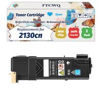 TTCWQ Compatible for Dell 2130cn Toner Cartridge Work for Dell 2130cn 2135cn Printers, with Chip, High Yield 2500 Pages, High-Definition Printing (1 Pack Cyan)