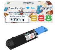 TTCWQ Compatible for Dell 3010cn Toner Cartridge Work for Dell 3010 cn Printers, with Chip, High Yield 4000 Pages, High-Definition Printing (1 Pack Cyan)