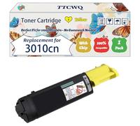 TTCWQ Compatible for Dell 3010cn Toner Cartridge Work for Dell 3010 cn Printers, with Chip, High Yield 4000 Pages, High-Definition Printing (1 Pack Yellow)