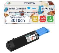 TTCWQ Compatible for Dell 3010cn Toner Cartridge Work for Dell 3010 cn Printers, with Chip, High Yield 4000 Pages, High-Definition Printing (1 Pack Cyan)