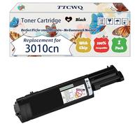TTCWQ Compatible for Dell 3010cn Toner Cartridge Work for Dell 3010 cn Printers, with Chip, High Yield 4000 Pages, High-Definition Printing (1 Pack Black)
