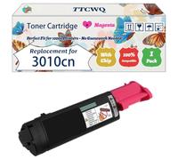 TTCWQ Compatible for Dell 3010cn Toner Cartridge Work for Dell 3010 cn Printers, with Chip, High Yield 4000 Pages, High-Definition Printing (1 Pack Magenta)