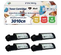 TTCWQ Compatible for Dell 3010cn Toner Cartridge Work for Dell 3010cn Printers, with Chip, High Yield 5000 Pages, High-Definition Printing (4 Pack Black)