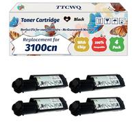 TTCWQ Compatible for Dell 3100cn Toner Cartridge Work for Dell 3100cn Printers, with Chip, High Yield 4000 Pages, High-Definition Printing (4 Pack Black)