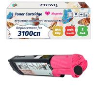 TTCWQ Compatible for Dell 3100cn Toner Cartridge Work for Dell 3100cn Printers, with Chip, High Yield 4000 Pages, High-Definition Printing (1 Pack Magenta)