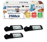 TTCWQ Compatible for Dell 3100cn Toner Cartridge Work for Dell 3100cn Printers, with Chip, High Yield 4000 Pages, High-Definition Printing (3 Pack Black)