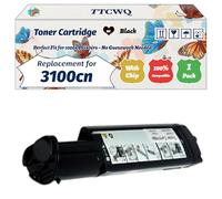 TTCWQ Compatible for Dell 3100cn Toner Cartridge Work for Dell 3100cn Printers, with Chip, High Yield 4000 Pages, High-Definition Printing (1 Pack Black)