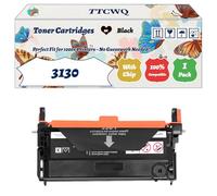 TTCWQ Compatible for Dell 3130 Toner Cartridges Work for Dell 3130 3130cn Printers, with Chip, High Yield 5000 Pages, High-Definition Printing (1 Pack Black)