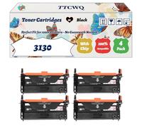 TTCWQ Compatible for Dell 3130 Toner Cartridges Work for Dell 3130 3130cn Printers, with Chip, High Yield 5000 Pages, High-Definition Printing (4 Pack Black)