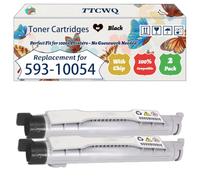 TTCWQ Compatible for Dell 593-10054 Toner Cartridges Work for Dell 5100CN Printers, with Chip, High Yield 9000 Pages, High-Definition Printing (2 Pack Black)