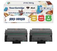 TTCWQ Compatible for Dell 593-10152 Toner Cartridge Work for Dell 1815n 1815dn Printers, with Chip, High Yield 6000 Pages, High-Definition Printing (2-Pack Black)
