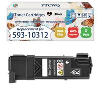 TTCWQ Compatible for Dell 593-10312 Toner Cartridges Work for Dell 2130CN 2135CN Printers, with Chip, High Yield 2500 Pages, High-Definition Printing (1 Pack Black)