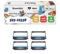TTCWQ Compatible for Dell 593-10338 Drum Unit Work for Dell 2230 2230d 3330dn 3333dn 3335dn Printers, with Chip, High Yield 30000 Pages, High-Definition Printing (4 Pack Black)