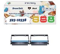 TTCWQ Compatible for Dell 593-10338 Drum Unit Work for Dell 2230 2230d 3330dn 3333dn 3335dn Printers, with Chip, High Yield 30000 Pages, High-Definition Printing (2-Pack Black)