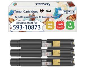 TTCWQ Compatible for Dell 593-10873 Toner Cartridges Work for Dell 7130CDN Printers, with Chip, High Yield 19000 Pages, High-Definition Printing (3 Pack Black)