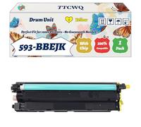 TTCWQ Compatible for Dell 593-BBEJK Drum Unit Work for Dell C 2660dn C 3760n C 2665dnf C 3765dnf C 3760dn Printers, with Chip, High Yield 60000 Pages, High-Definition Printing (1 Pack Yellow)