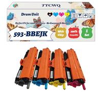 TTCWQ Compatible for Dell 593-BBEJK Drum Unit Work for Dell C 2660dn C 3760n C 2665dnf C 3765dnf C 3760dn Printers, with Chip, High Yield 60000 Pages, High-Definition Printing (4-Pack BK/C/M/Y)
